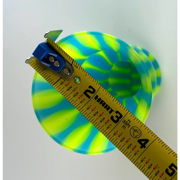 Vintage Krazy Straw Hurricane Cup Neon Blue And Green Stripes 20 Ounces - Picture 6 of 9